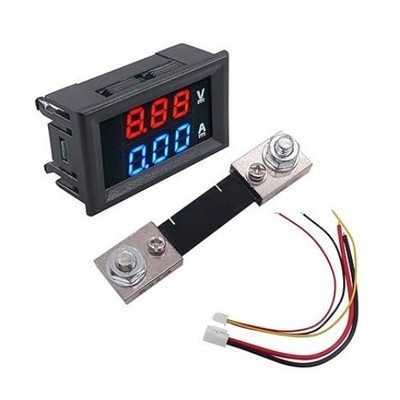 0.28'' Digital Voltmeter Ammeter, LED Red&Blue Dual Digital  Model: 100A+Shunts