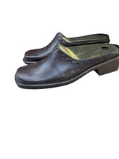 Born Ellendale Brown Leather Mule Clogs Women's Size 9
