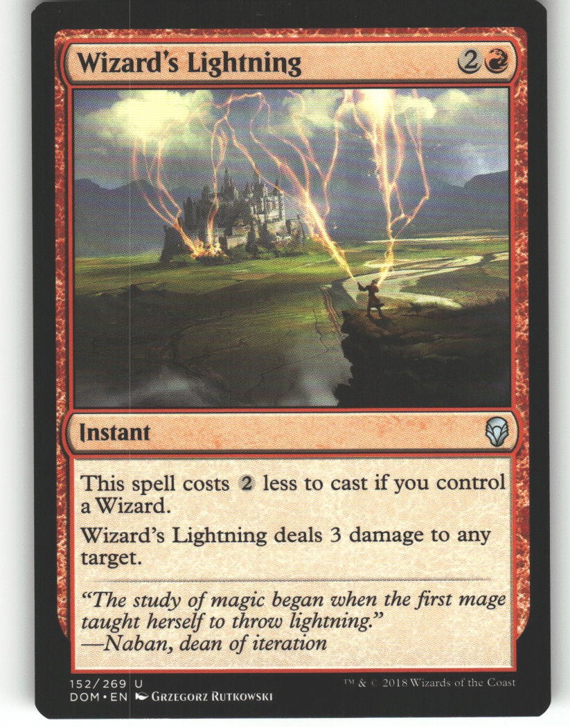 Wizard's Lightning - Dominaria - MTG - Uncommon - #152 - NM