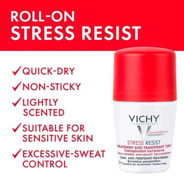 Antitranspirante intensivo Vichy Stress Resist 72H transpiración excesiva 50 ml Foto 4 de 4