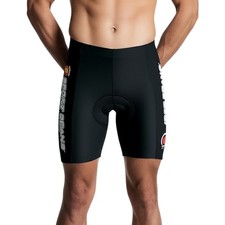 TYR Multi Sport Race Shorts XS Black 5" Padded Cycling Running DriMax Activewear