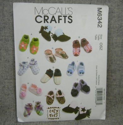 McCalls 6342 Baby Infants Shoes Boots Booties 12 different size S-Large Uncut