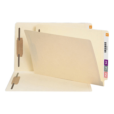 Smead End-Tab Folders With Fastener, Straight Cut, Legal Size, Manila, Pack Of