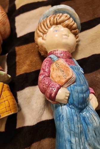 VTG 1978 Ceramic Boy & Girl Figurine Schoolbooks 10” Studio Art Hand Painted K - Picture 10 of 17