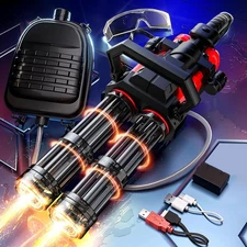 Gatling Electric Water Gun for Adults & Kids, Dual-Barrel, Up to 49FT Most Po...