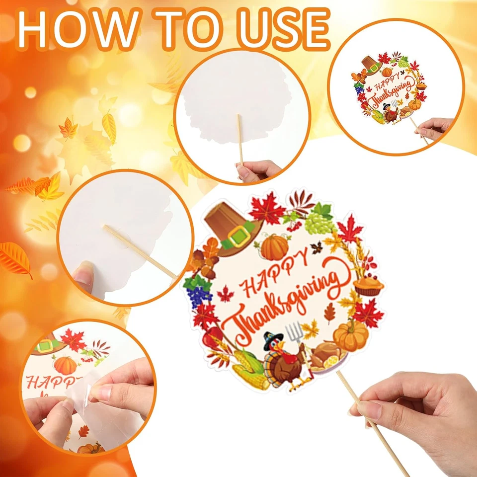36 Pcs Thanksgiving Decorations Photo Booth Props Fall Harvest Party Happy Thank - Image 3 of 4