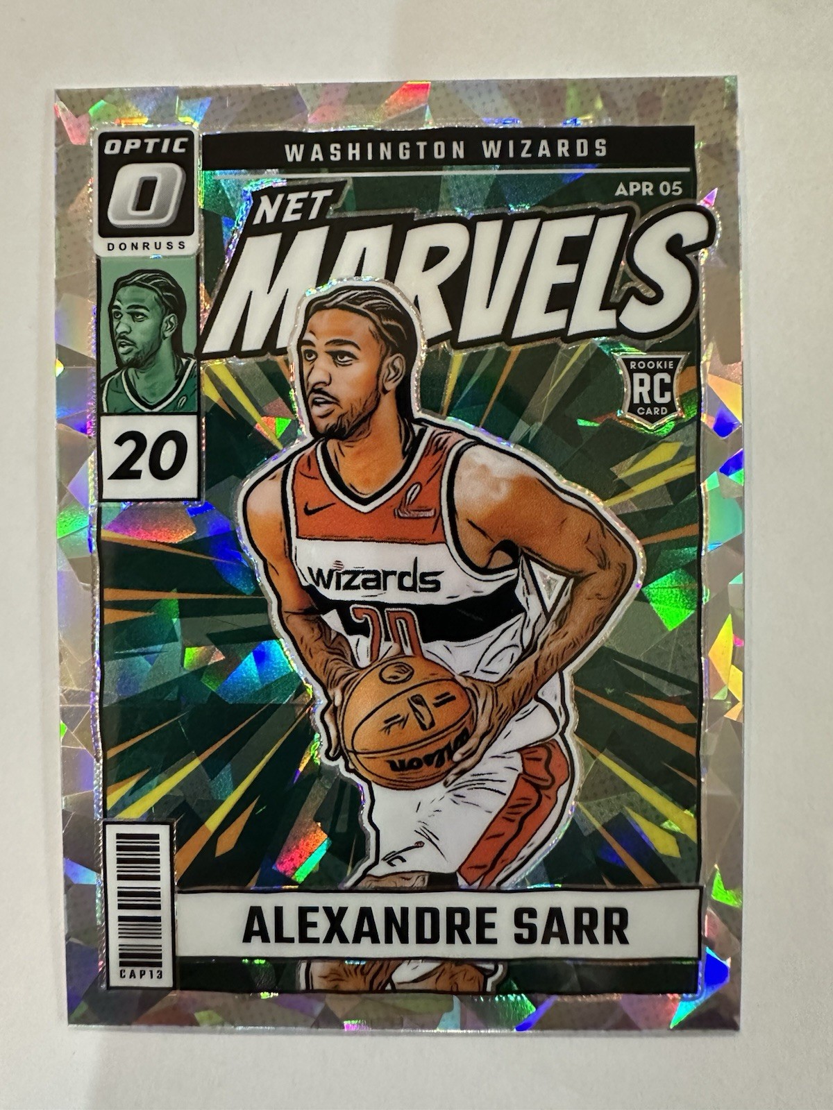 2024-25 Panini Donruss Optic Alexandre Sarr ROOKIE NET MARVELS CRACKED ICE /25