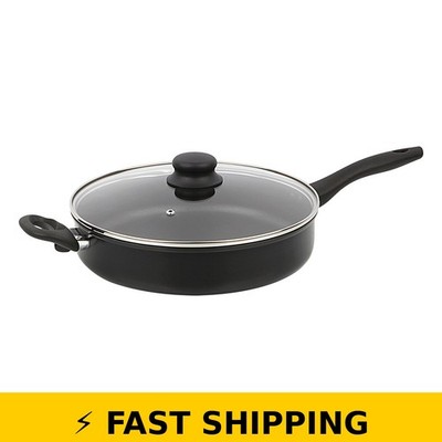 Mainstays 4 Quart Jumbo Cooker Frying Pan with Glass Lid - Black