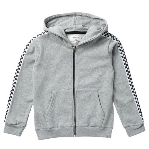 SOVEREIGN CODE Kids' King Check Hooded Jacket In Heather Grey Hoodie M(10-12)