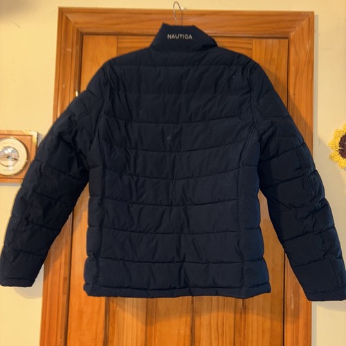 Mens Nautica Water Resistant Puffy Parka Size Med Blue - Picture 8 of 10