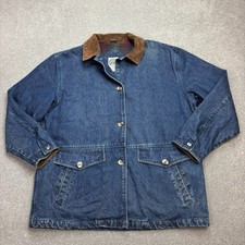 Chore Jacket Womens Large Blue Hunting Denim Barn Utility Outdoors Lined Lady