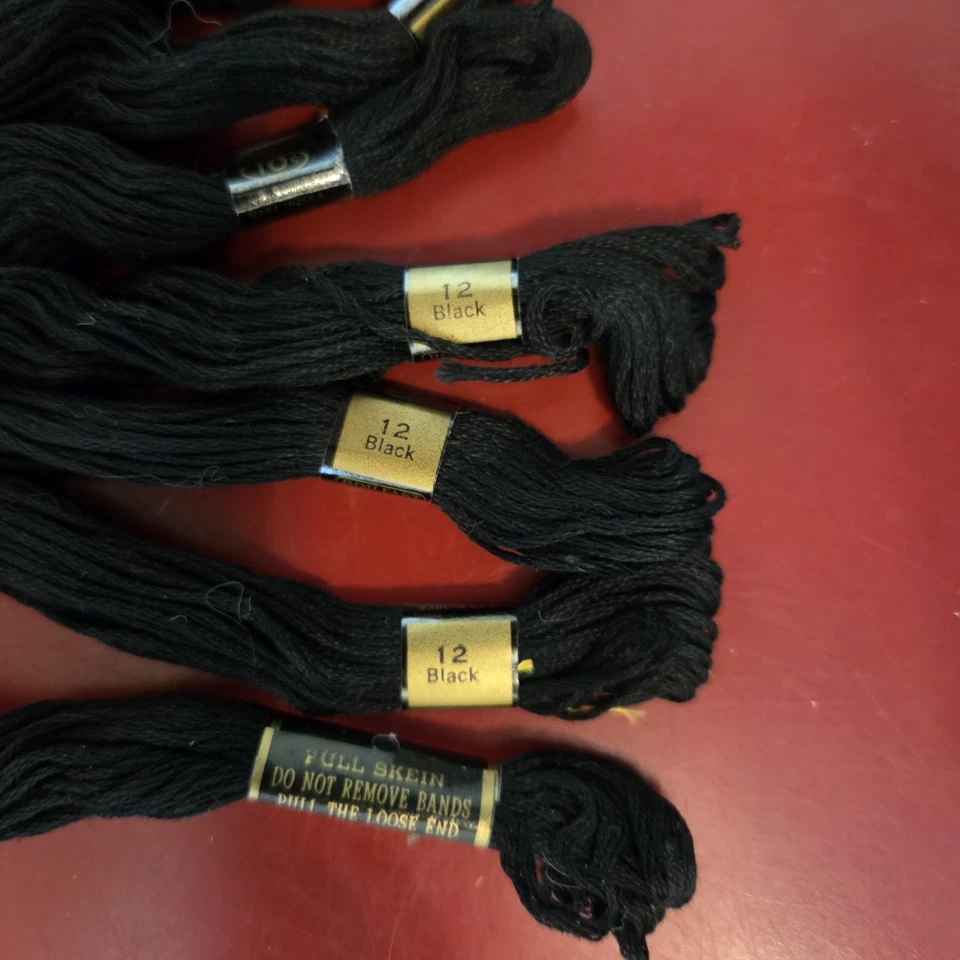Lot Of 20 Black JP Coats, Lily, Star, DMC Embroidery Floss New Vintage - Image 3 of 4