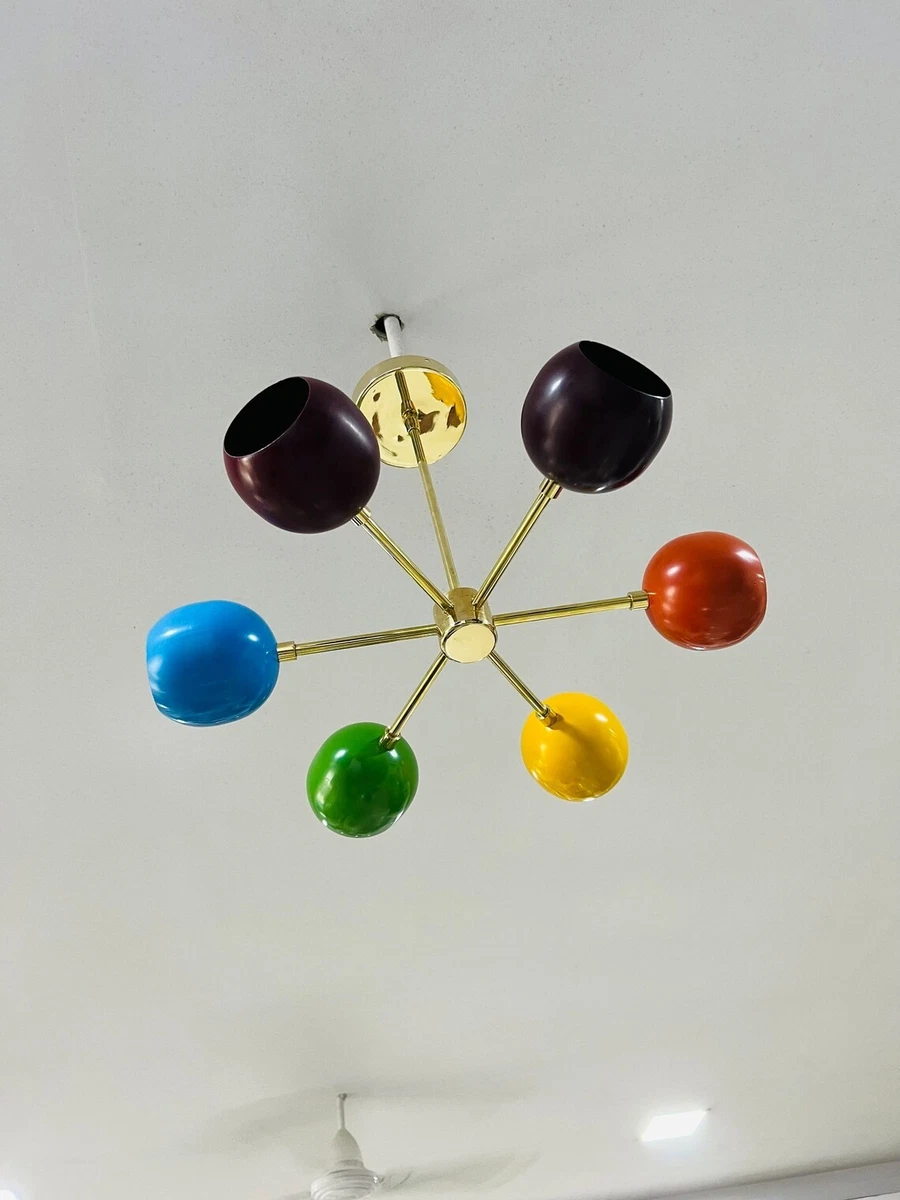 Lustre Sputnik en verre italien clair de Murano du 20ème siècle