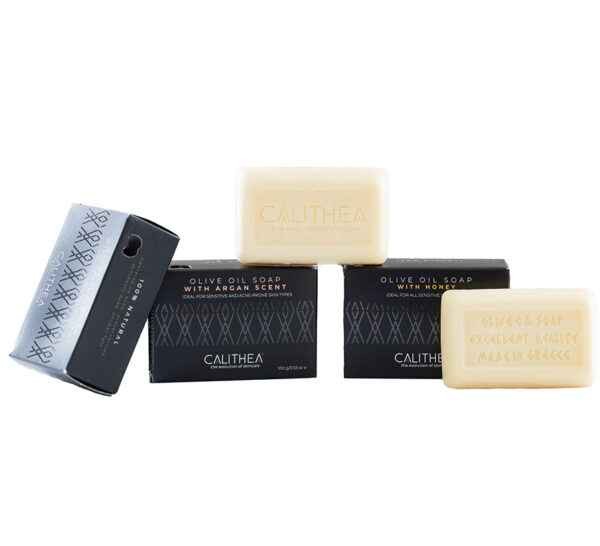 Set 3 Saponette Olio d'Oliva Naturale: Lavanda, Miele, Argan | 100% Bio