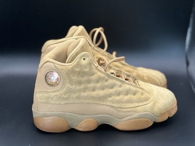 Sz 4.5Y Jordan Air Jordan 13 Retro Suede Mid Top Sneakers Tan 414574-705