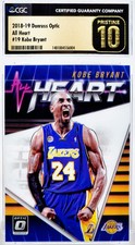 📈POP 1 PRISTINE GOLD 10 KOBE BRYANT 📈 2018-19 OPTIC ALL HEART CGC GRADED + PSA