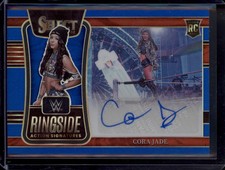 2022 Select WWE Cora Jade Ringside Signatures Blue Prizm RC Rookie Auto /49