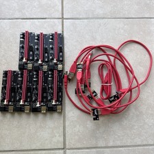 7 Pcs USB3.0 PCI-E 1x to 16x Powered GPU Riser Extender Adapter Card VER 009s