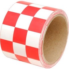 INCOM Checkerboard Hazard Tape - Red/White 3""W x 54'L 1 Roll Top Tape And