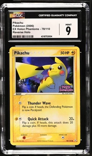 CGC 9 MINT Pikachu 78/110 Reverse Holo Stamped 2006 Pokemon EX Holon Phantoms