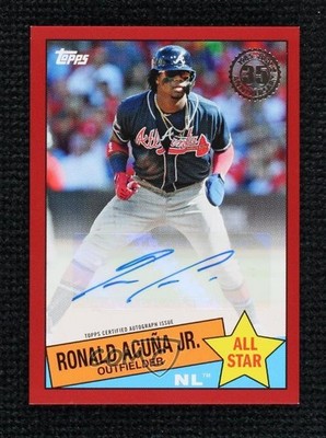 2020 Topps 1985 Baseball All-Stars Red 13/25 Ronald Acuna Jr Auto 1kn1
