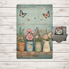 Floral Garden Flower Metal Tin Sign Nature Wall Art Decoration