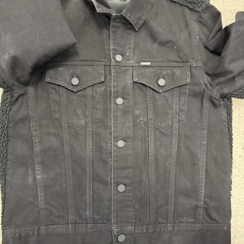 Diesel Black Denim Sherpa jacket Size Medium - Picture 2 of 9
