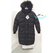 Hollister Longline Down Puffer Parka Jacket Coat Black Womens Size Small