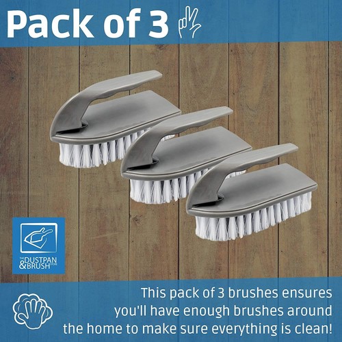 BRZUIL Floor Scrub Brush with Long Handle, 3 in 1 Scrape