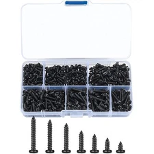 YOUYIDUN - 520 Pcs M3 Self-Tapping Wood Screws, Small Phillips Head Pan Round...