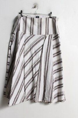 Vintage GAP Damen Leinen fließender Rock weiß - Größe 14 (M28)