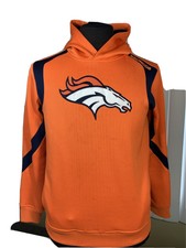 Denver Broncos Football NFL Team Apparel Orange Hoodie Sweatshirt Youth Size XL