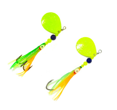 Killer Salmon Trolling Spinners ''Neon Green''  #4 Colorado by DIRTY TROLL Spinner