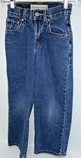 boy's Levi's 550 Relaxed Fit Medium Denim Blue Wash Zipper Closure size 8 Slim