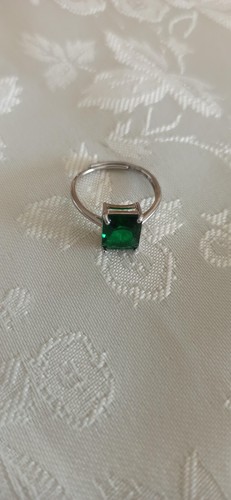 Vintage Ring Damenschmuck Silber 925 Größe 8 Grün & Weiß & Blau Stein Topas - Bild 5 von 40