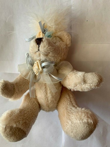 NWT VICTORIAN CHRISTMAS FLUFFY TEDDY BEAR WITH MOVABLE ARMS AND LEGS - Picture 2 of 8