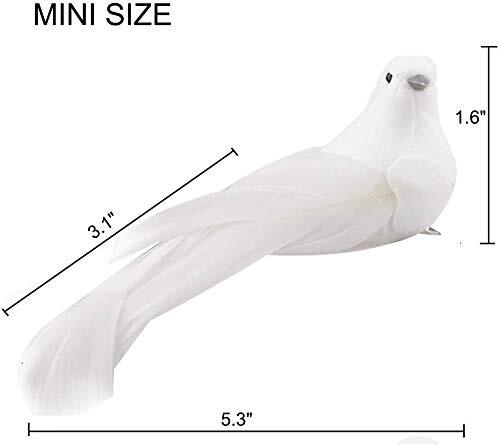 Artificial Birds, 12 Pcs Artificial Doves Simulation Foam Feathered White - Picture 3 of 7