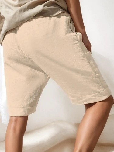 Mens Casual Shorts Elastic Waist Drawstring Lightweight Summer with Pockets - Picture 7 of 13