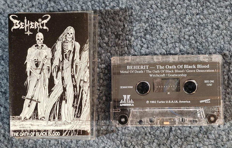 Beherit:‎ The Oath of Black Blood 1st Press 1992 Cassette - Image 3 of 3
