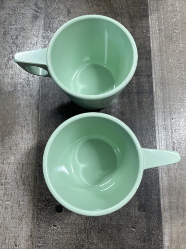 6 tazas de café melamina Dallas Ware jadeita verde como nuevas C-45 EE. UU. - Imagen 5 de 7
