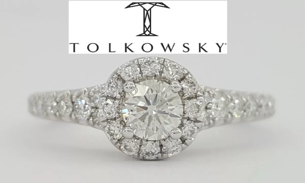 Tolkowsky 0.67 ct 14K Ideal Round Cut Diamond Engagement Ring GSI Rtl 3299