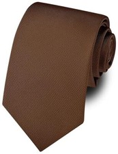 63'' XL Tie Mens Extra Long Solid Woven Necktie for Men Big and Tall  Brown