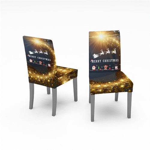 Christmas Dining Chair Covers XMAS Party Decorations Merry Christmas Seat Cover - Picture 8 of 8