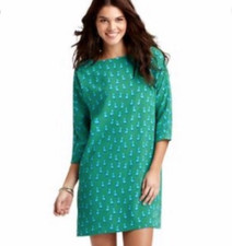 LOFT Parrot Print Shift Dress 3/4 Sleeve Office Work Kitchy Small