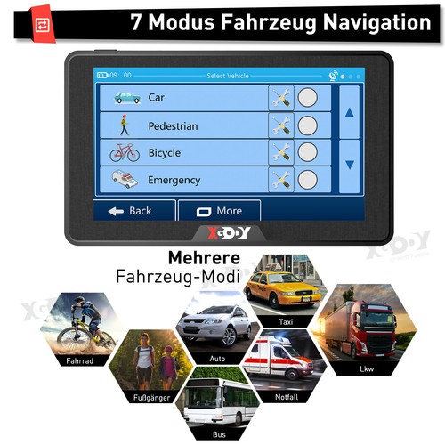 XGODY 7 Zoll Navigationsgerät GPS Navi für Wohnwagen Stimmführung Auto PKW LKW - Bild 6 von 13