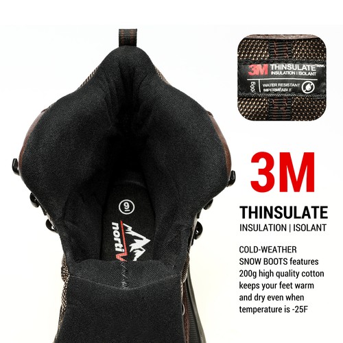 Men's Insulated Winter Snow Boots Waterproof Construction Rubber Shoes Wide Size - Bild 19 von 31