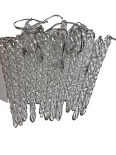 16 Piece Clear Glass Icicle Christmas Ornaments 6"