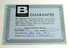 Bronica warranty card 1967 model S2 camera 75mm f2.8 lens vintage