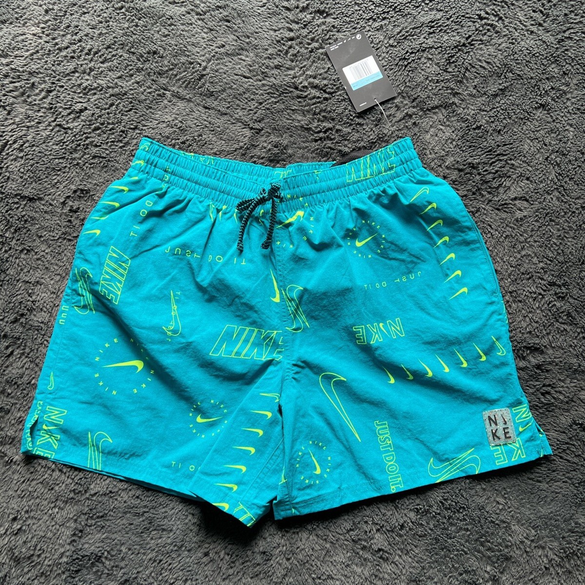 nike all over print swim shorts