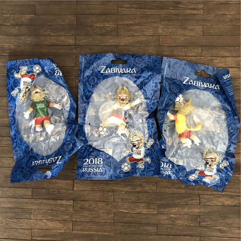 2018 FIFA World Cup Russia Mascot Zabivaka Cartoon Figure 3 PCS